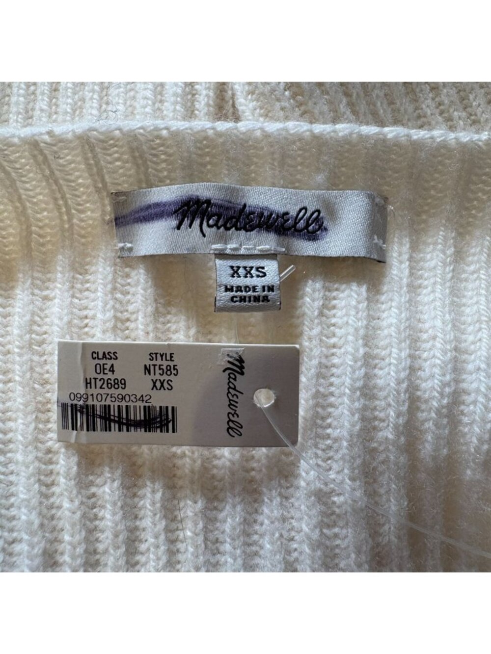 Madewell SoftWool Square-Neck Pullover Sweater Women's Size XXS New With Tags! - Picture 4 of 5